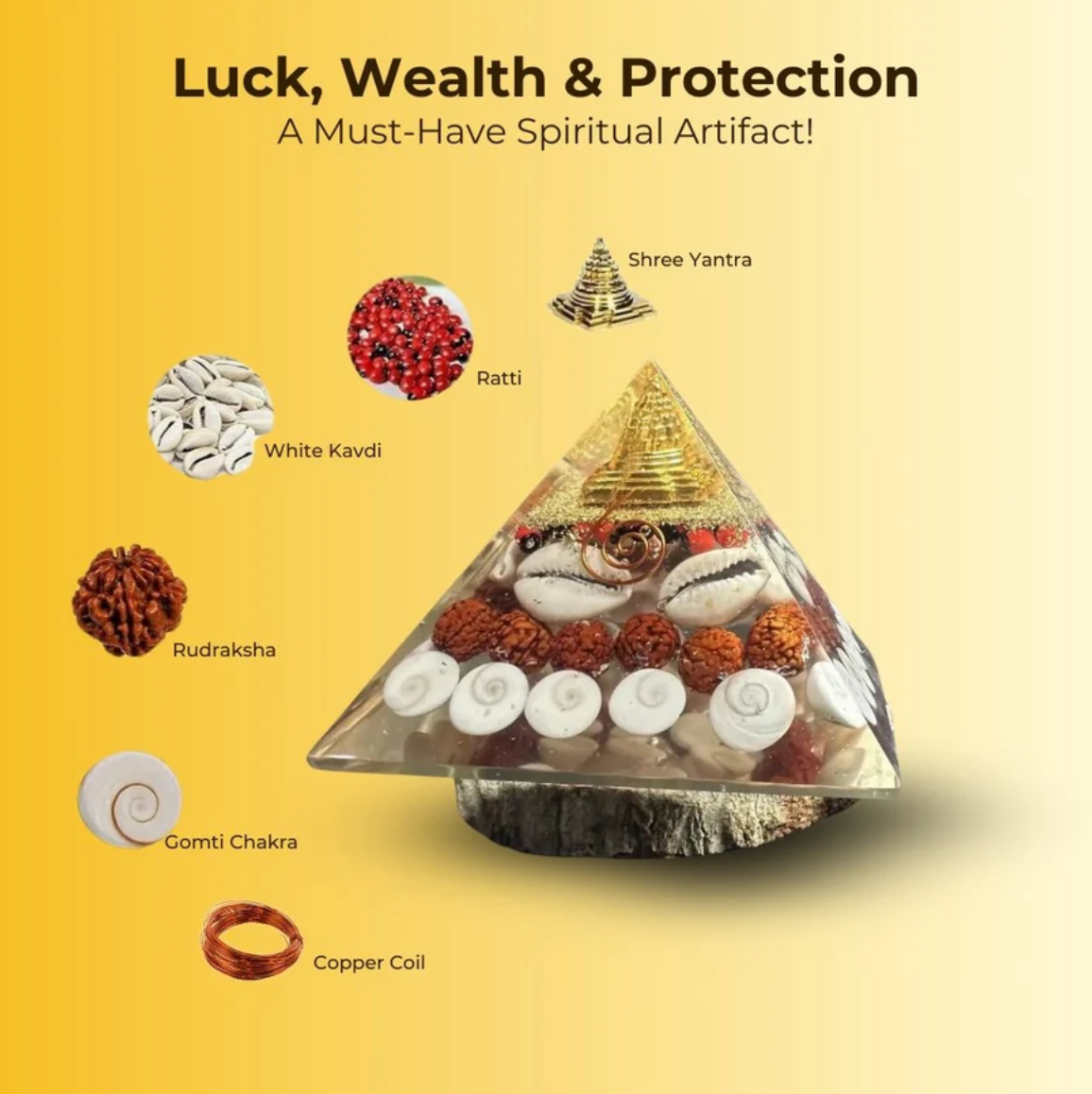 Crystal Wealth Gomati Chakra Shree Yantra Pyramid