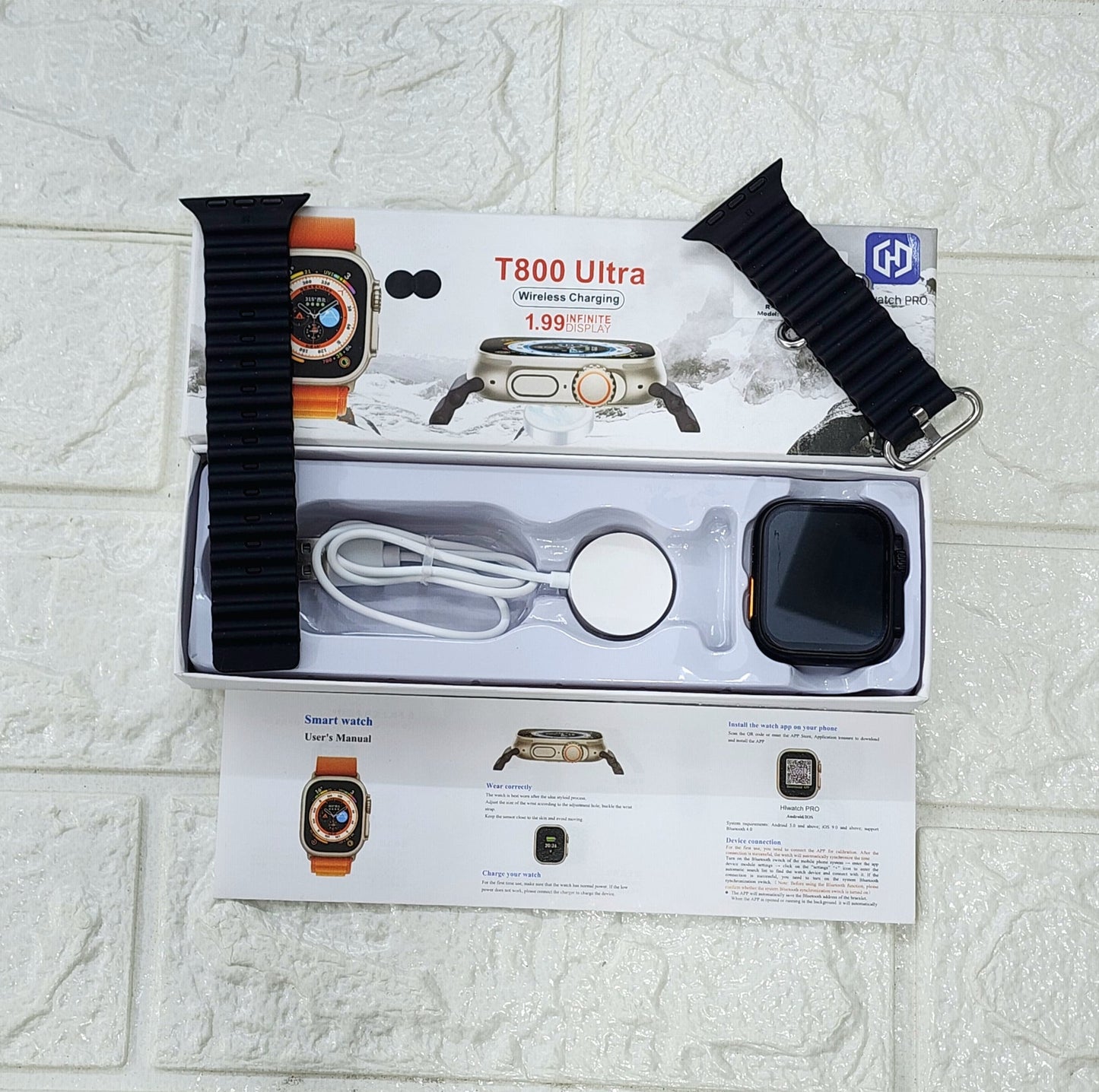 6-in-1 Premium Gadget Combo – T800  Watch, Air Pro 2, 10000Mah Magsafe  4 in 1 Fast Charging Cable, Silicon Cover & Styles Keychain