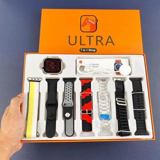 Ultra 7 in 1 Smart Watch Fitness Touch Screen Waterproof Bt Call Sport Ultra 7in1 Strap Smartwatch