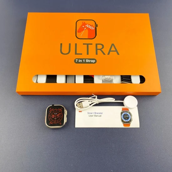 Ultra 7 in 1 Smart Watch Fitness Touch Screen Waterproof Bt Call Sport Ultra 7in1 Strap Smartwatch