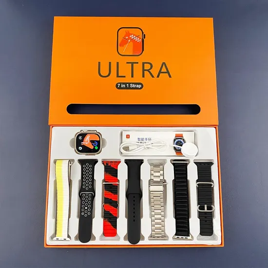 Ultra 7 in 1 Smart Watch Fitness Touch Screen Waterproof Bt Call Sport Ultra 7in1 Strap Smartwatch