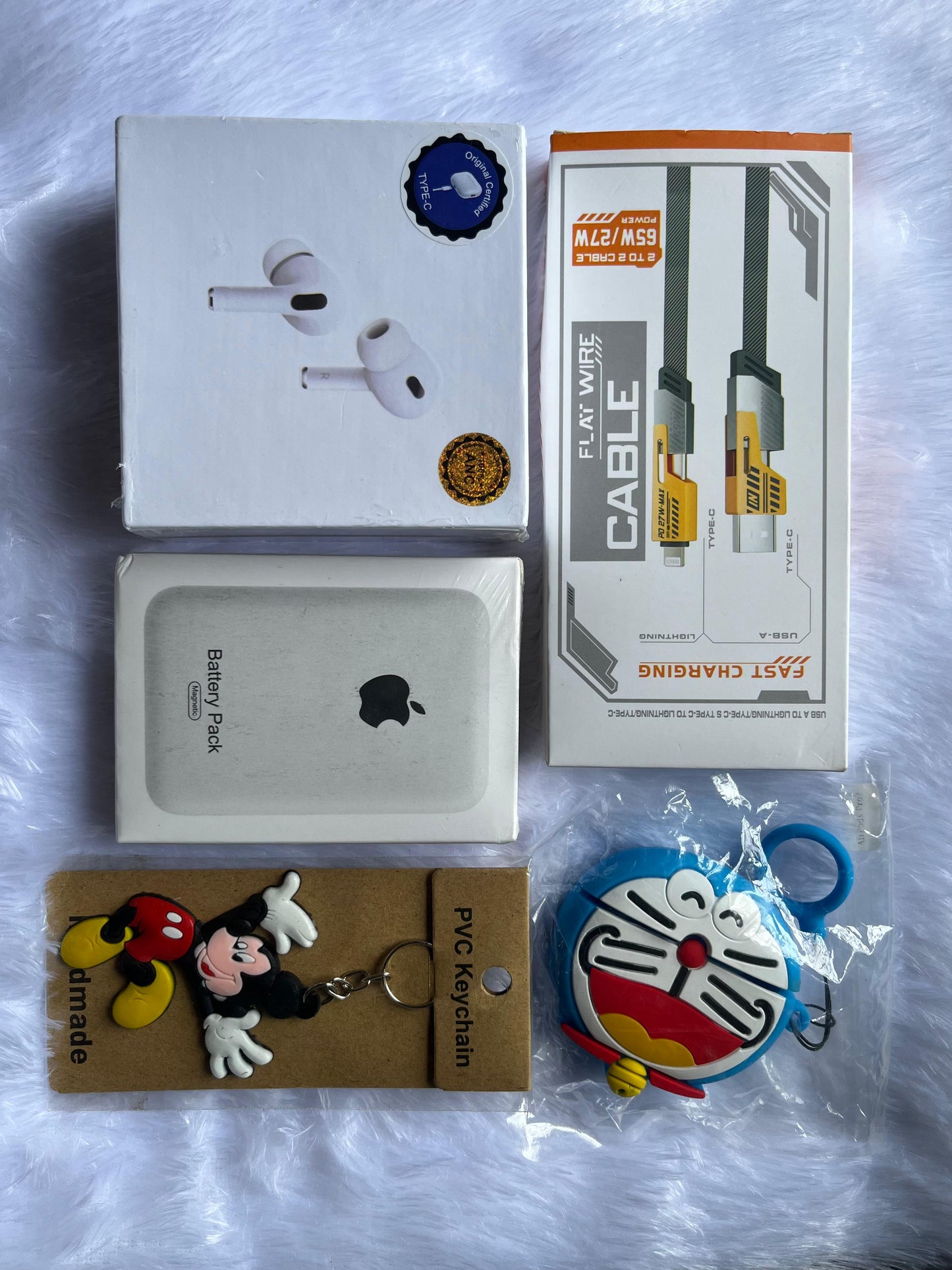 5 in 1 Combo,Eri Pro 2, 4-in-1 Fast Charging Cable, ErriSafe Power Bank, Protective Silicone Case , and Keychain