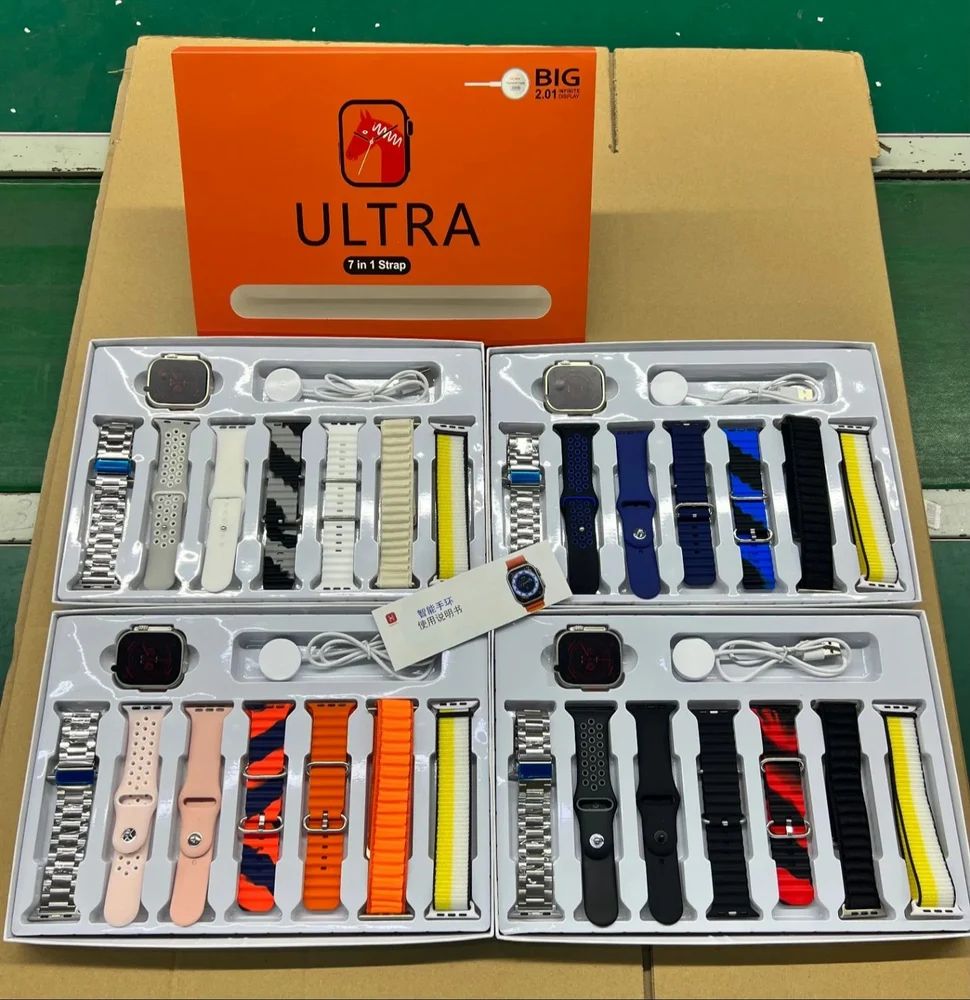 Ultra 7 in 1 Smart Watch Fitness Touch Screen Waterproof Bt Call Sport Ultra 7in1 Strap Smartwatch